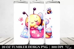 20 Oz Tumbler Sublimation | Cute Sleeping Baby Bee Bublly Product Image 2