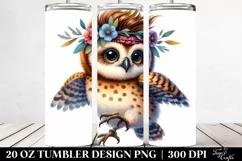 Expressive Baby Owl with Cool Haircut, Transparent PNG Product Image 2