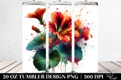 20 Oz Tumbler Sublimation | Watercolor Nasturtium Product Image 2