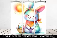 20 Oz Tumbler Sublimation | Cute Smiling Baby Bunny Sun Product Image 2