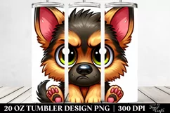 Funny German Shepherd Cartoon 20 Oz Tumbler Product Image 2
