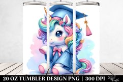Colorful Baby Unicorn in Graduation Gown. 20 oz Tumbler Product Image 2
