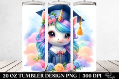 Colorful Baby Unicorn in Graduation Gown. 20 oz Tumbler Product Image 2