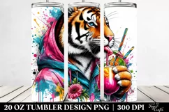 Colorful Drink Tiger | 20 oz Tumbler Product Image 2