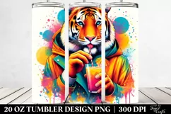 Colorful Drink Tiger | 20 oz Tumbler Product Image 2
