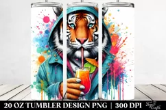 Colorful Drink Tiger | 20 oz Tumbler Product Image 2