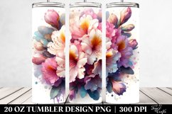 20 Oz Tumbler Sublimation | Wooden Rhododendron Watercolor Product Image 2