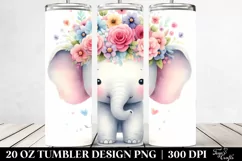 Colorful Elephant Flower Crown | 20 oz Tumbler Product Image 2