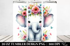Colorful Elephant Flower Crown | 20 oz Tumbler Product Image 2