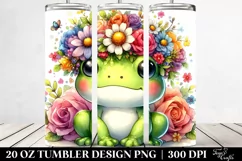 Vibrant Frog Flower Crown | 20 oz Tumbler Product Image 2