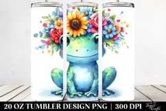 Vibrant Frog Flower Crown | 20 oz Tumbler Product Image 2