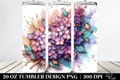 Abstract Lilac Wooden Stained | 20 oz Tumbler Product Image 2