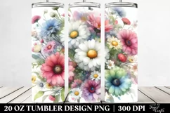 Pastel Watercolor Dasy 20 Oz Tumbler Product Image 2