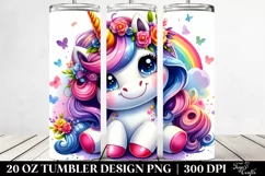 Funny Cute Unicorn Drawing | 20 oz Tumbler Product Image 2