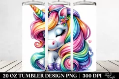 Funny Cute Unicorn Drawing | 20 oz Tumbler Product Image 2