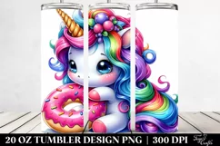 Funny Cute Unicorn Drawing | 20 oz Tumbler Product Image 2