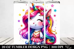 Smiling Unicorn Drawing | 20 oz Tumbler Product Image 2