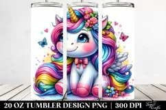 Funny Cute Unicorn Drawing | 20 oz Tumbler Product Image 2