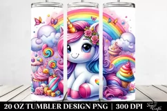 Cute Unicorn Drawing | 20 oz Tumbler Product Image 2