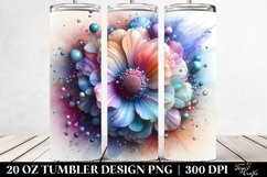 abstract Vibrant Anemone Watercolor Splash 20 oz Tumbler Product Image 2