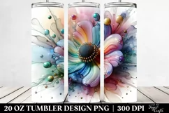 abstract Vibrant Anemone Watercolor Splash 20 oz Tumbler Product Image 2