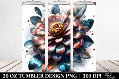 20 Oz Tumbler Sublimation | Shiny Zinnia with Colorful Product Image 2