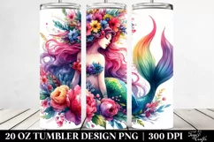 Mermaid with Floral Wreath | 20 oz Tumbler Product Image 2