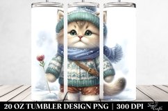 Winter Baby Cat Tumbler | 20 oz Tumbler Product Image 2