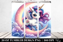 Watercolor Cute Unicorn Pirouetting | 20 Oz Tumbler Product Image 2