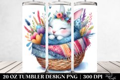 20 Oz Tumbler Sublimation | Colorful Boho Rabbit Cuddling in Product Image 2