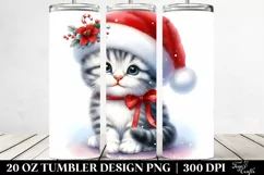 Adorable Cute Baby Cat with Santa Hat | 20 oz Tumbler Product Image 2