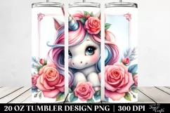 Pastel Unicorn Rose | 20 oz Tumbler Product Image 2