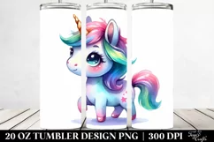 a Simple Vibrant Unicorn Drawing in the Style of 20 oz Product Image 2