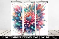Abstract Vibrant Chrysanthemum Tumbler 20 oz Product Image 2