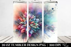 Abstract Vibrant Chrysanthemum Tumbler 20 oz Product Image 2