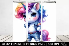 Vibrant Baby Unicorn Posing | 20 oz Tumbler Product Image 2