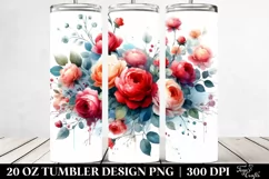 Colorful Red Roses in Frame, Transparent 20 Oz Tumbler Product Image 2