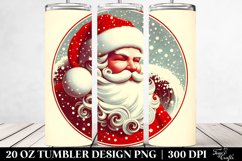 Retro Christmas Santa Clipart, Transparent 20 Oz Tumbler Product Image 2