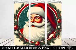 Retro Christmas Santa Clipart, Transparent 20 Oz Tumbler Product Image 2