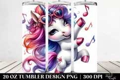 Vibrant Dancing Cute Unicorn 20 Oz Tumbler Product Image 2
