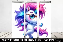 Vibrant Dancing Cute Unicorn 20 Oz Tumbler Product Image 2