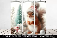 Cute Christmas Squirrel Clipart, Transparent 20 Oz Tumbler Product Image 2