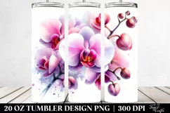 Vibrant Watercolor Orchid Glossy Petals Frame | 20 oz Product Image 2