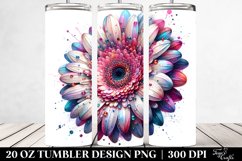 Detailed Vibrant Pastel Shiny Gerbera Tumbler Product Image 2