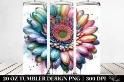 Detailed Shiny Gerbera Tumbler 20 oz Product Image 2