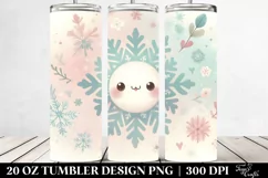 Retro Snowflake Digital Painting | 20 oz Tumbler Product Image 2