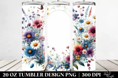 Watercolor Flowers Oval Frame | 20 oz Tumbler Product Image 2