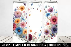 Watercolor Flowers Oval Frame | 20 oz Tumbler Product Image 2