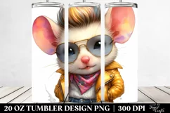Cool Cute Baby Mouse with Vibrant Watercolor Design | 20 oz Product Image 2