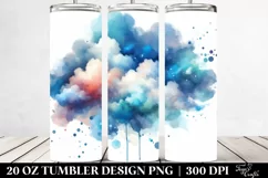 Colorful Blueis Watercolor Cloud | 20 Oz Tumbler Product Image 2